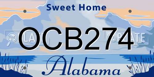 OCB274 Alabama License Plate