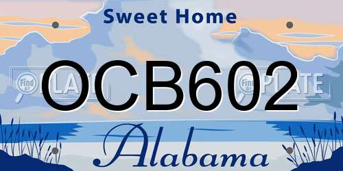 OCB602 Alabama License Plate