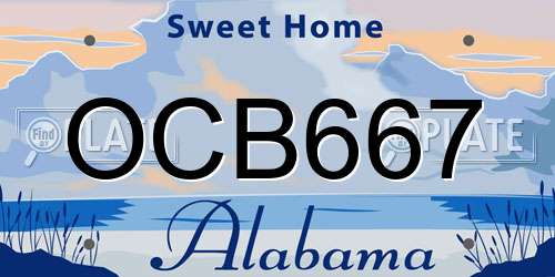 OCB667 Alabama License Plate