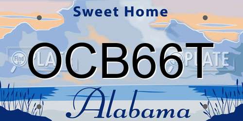 OCB66T Alabama License Plate
