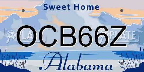 OCB66Z Alabama License Plate