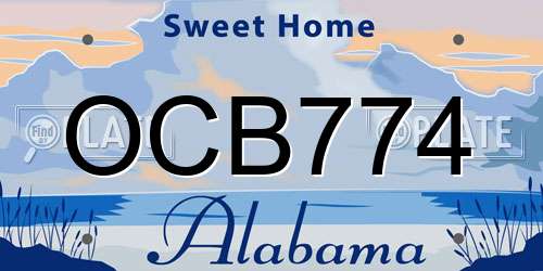 OCB774 Alabama License Plate