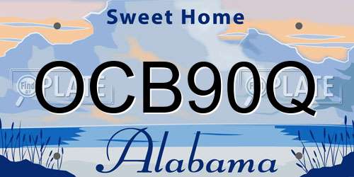 OCB90Q Alabama License Plate