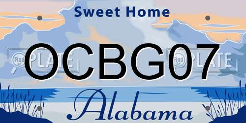 OCBG07 Alabama License Plate