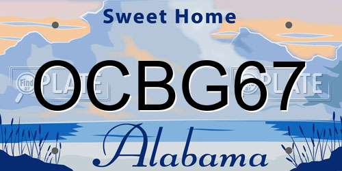 OCBG67 Alabama License Plate