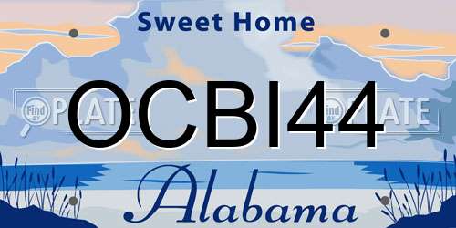 OCBI44 Alabama License Plate