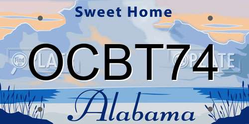 OCBT74 Alabama License Plate