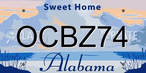 OCBZ74 Alabama License Plate