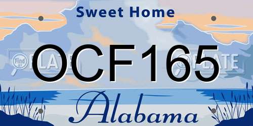 OCF165 Alabama License Plate