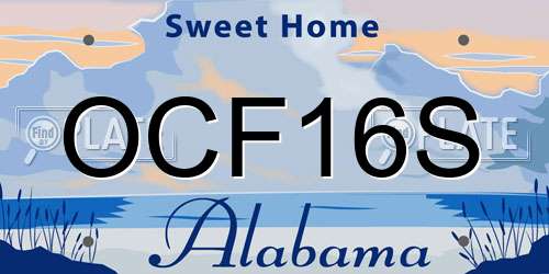 OCF16S Alabama License Plate