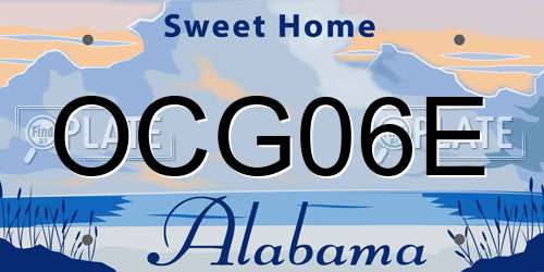 OCG06E Alabama License Plate