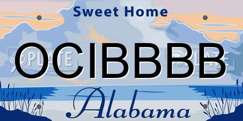 OCIBBBB Alabama License Plate