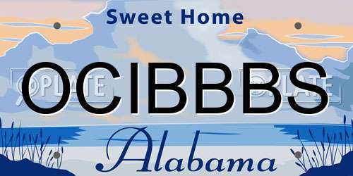 OCIBBBS Alabama License Plate