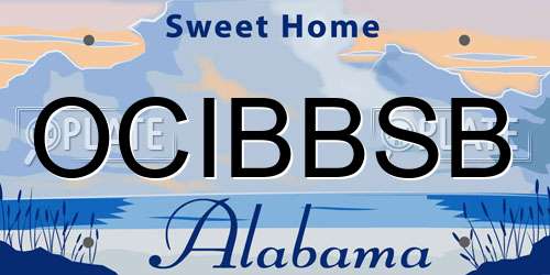 OCIBBSB Alabama License Plate