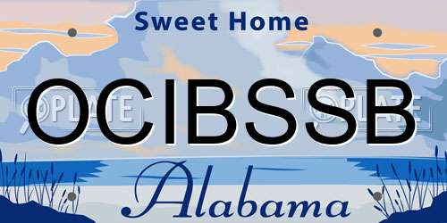 OCIBSSB Alabama License Plate