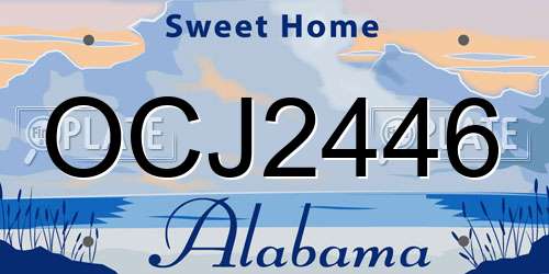 OCJ2446 Alabama License Plate