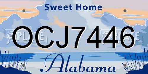 OCJ7446 Alabama License Plate
