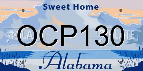 OCP130 Alabama License Plate