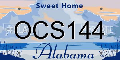 OCS144 Alabama License Plate