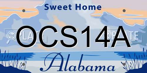 OCS14A Alabama License Plate