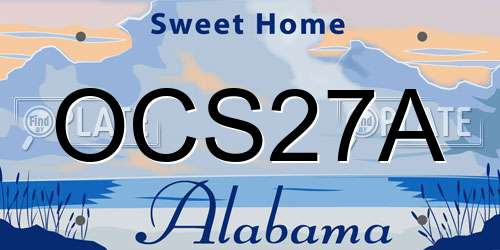 OCS27A Alabama License Plate