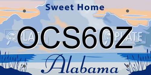 OCS60Z Alabama License Plate