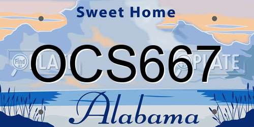 OCS667 Alabama License Plate
