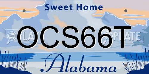 OCS66T Alabama License Plate