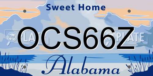 OCS66Z Alabama License Plate