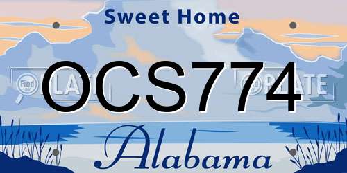 OCS774 Alabama License Plate