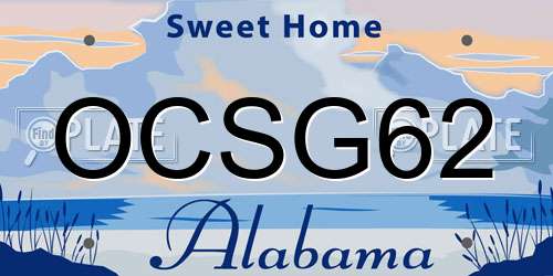 OCSG62 Alabama License Plate