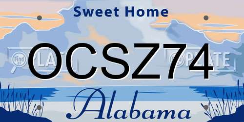 OCSZ74 Alabama License Plate
