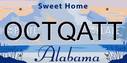 OCTQATT Alabama License Plate