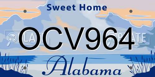 OCV964 Alabama License Plate