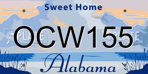 OCW155 Alabama License Plate