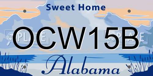 OCW15B Alabama License Plate
