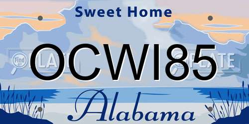 OCWI85 Alabama License Plate