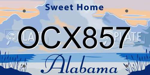 OCX857 Alabama License Plate