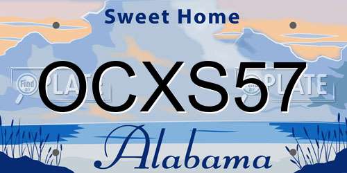 OCXS57 Alabama License Plate