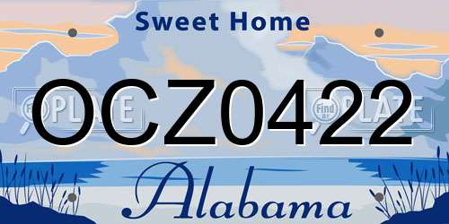 OCZ0422 Alabama License Plate