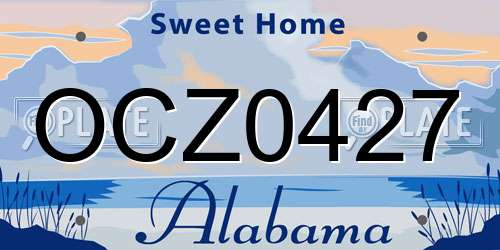 OCZ0427 Alabama License Plate