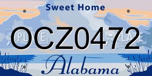OCZ0472 Alabama License Plate