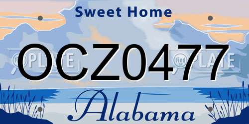 OCZ0477 Alabama License Plate