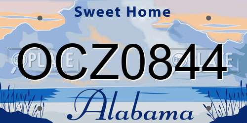 OCZ0844 Alabama License Plate