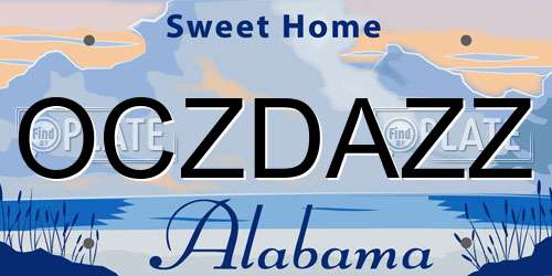 OCZDAZZ Alabama License Plate