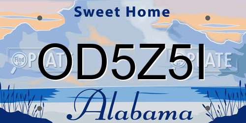 OD5Z5I Alabama License Plate