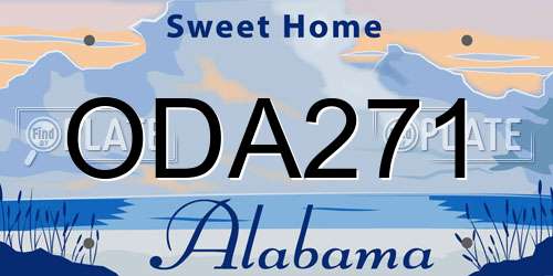 ODA271 Alabama License Plate