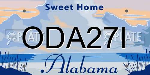 ODA27I Alabama License Plate