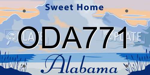 ODA771 Alabama License Plate