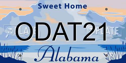 ODAT21 Alabama License Plate